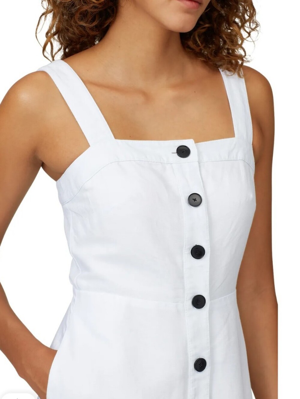 Kate Spade New York Button Front Linen Midi Dress Sleeveless Women's Size 00 - Picture 2 of 11